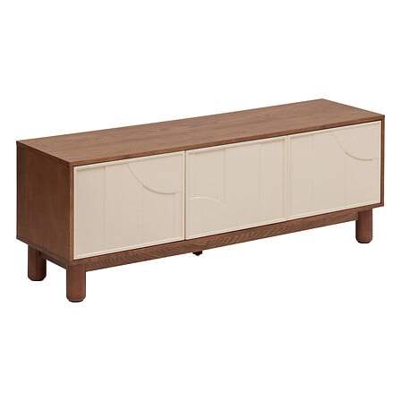 TV-bord i valnøddetræslook, 2 døre, 1 skuffe, 140 cm