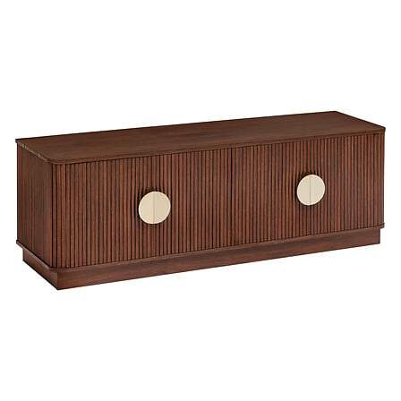 TV-bord med 4 døre, valnøddemønster, 140 cm