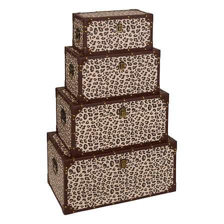 Trunk Telna x4 leopardprint dekoration