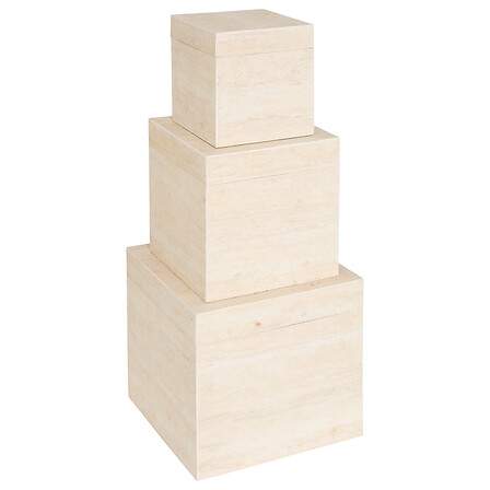 Fyrkantig trunk Tineo x3 travertineffektdekor | Hem & Hobby | Pryloteket