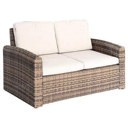 2-sits utomhussoffa, aluminium och harts, vattenavvisande kuddar | Hem & Hobby | Pryloteket