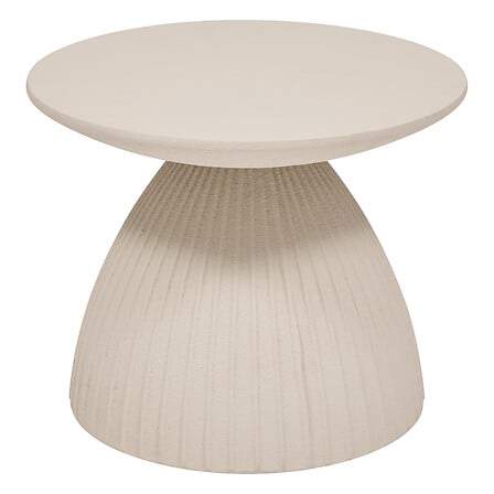 Elfenbensfarvet rundt sofabord, 50 cm – Moderne mat finish