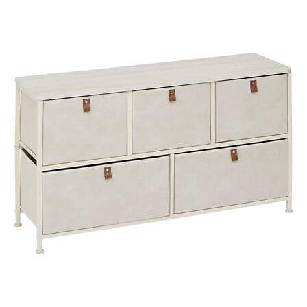 Lav kommode med 5 skuffer Tissa beige