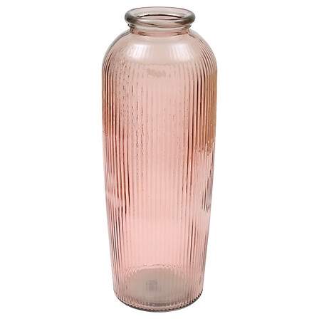 Vase af genbrugsglas, Luz, højde 72 cm, lyserød