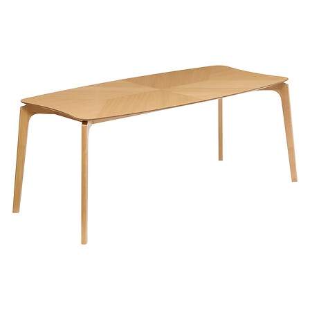 Spisebord 180x90 cm – Egetræsfiner, uregelmæssig form