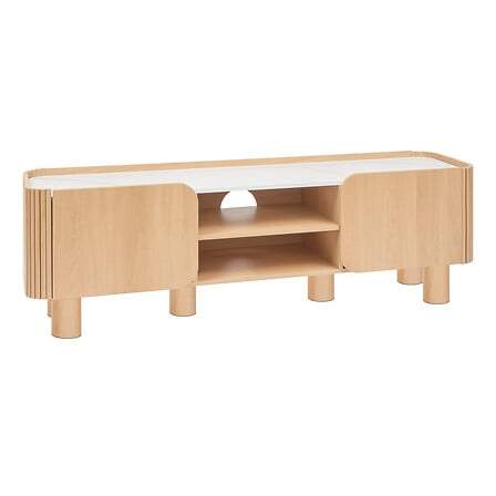 TV-bord med marmorlook, 2 døre, 160 cm