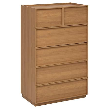 Kommode med 6 skuffer, højde 127 cm