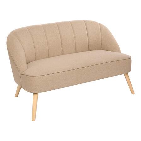 Bænk 2-personers Naova længde 126 cm beige stof