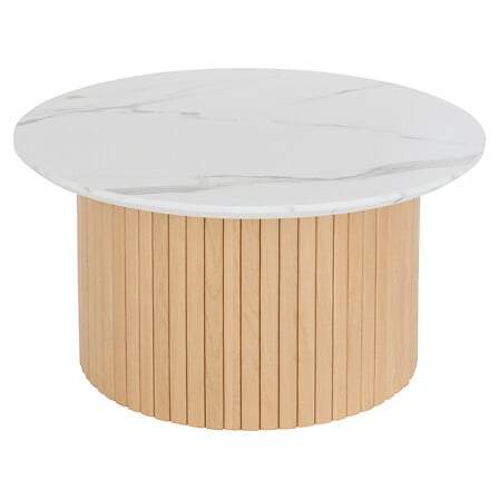 Sofabord med marmoreffekt, 70 cm – Let og stilfuldt