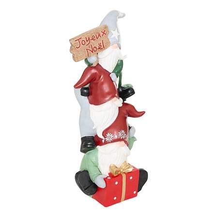 Sæt med 3 nisser dekoration højde 77 cm magnesia