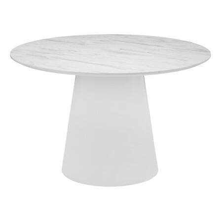 Rundt spisebord, 120 cm – MDF-plade med marmoreffekt