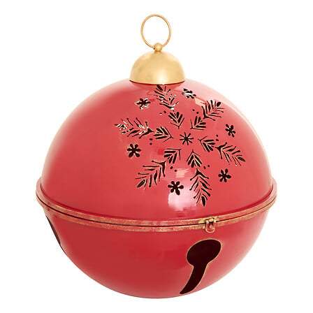 Udendørs dekoration metalklokke diam 52 cm rød