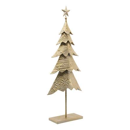 Træhøjde 98 cm guld og hvid metal