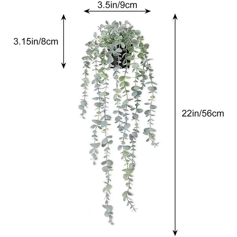 Simulering hængende grøn plante - datura 56 cm