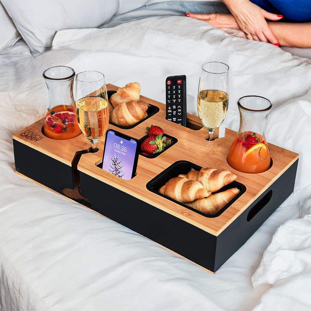 Sofaholder med glasholdere og telefonrum billede