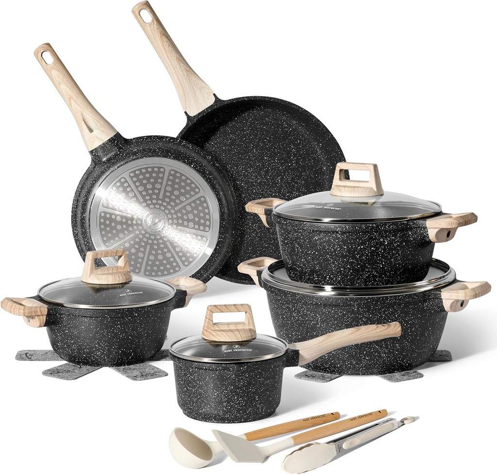 15-delars granitkokkärlsset – non-stick, induktionsklar | Hem & Hobby | Pryloteket