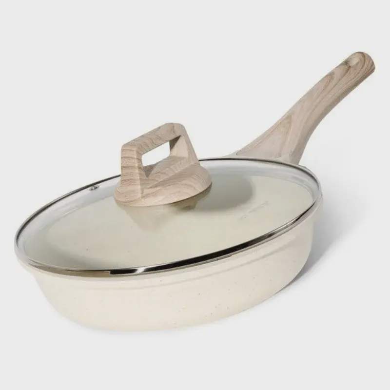 Granit non-stick stekpanna, 24 cm med lock – beige | Hem & Hobby | Pryloteket