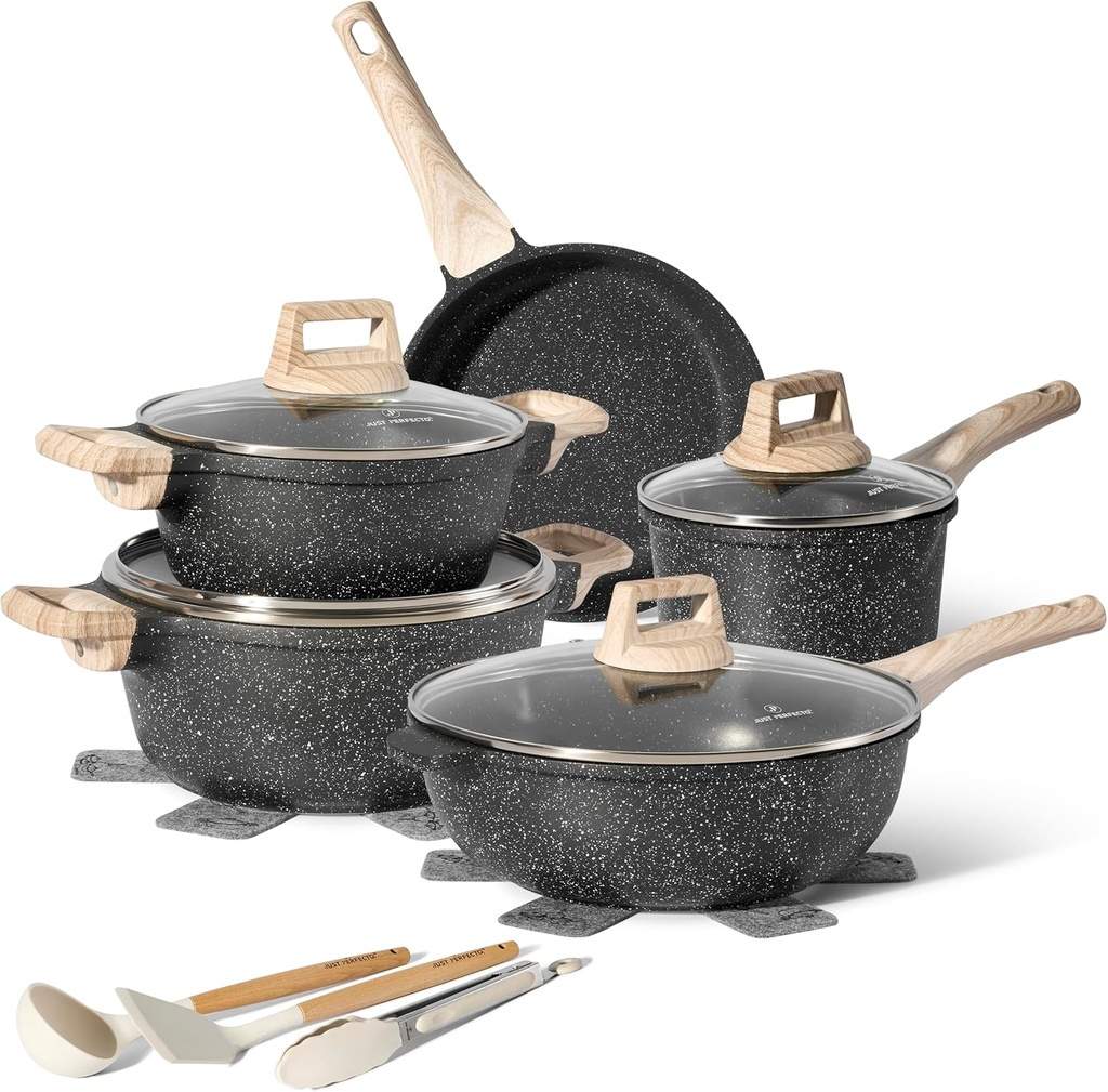 Granit kokkärlsset, 14 delar non-stick, induktionssäker | Hem & Hobby | Pryloteket
