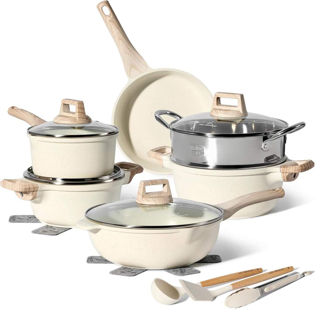 Granitkokkärlsset med ångkokare – 15 delar, non-stick | Hem & Hobby | Pryloteket