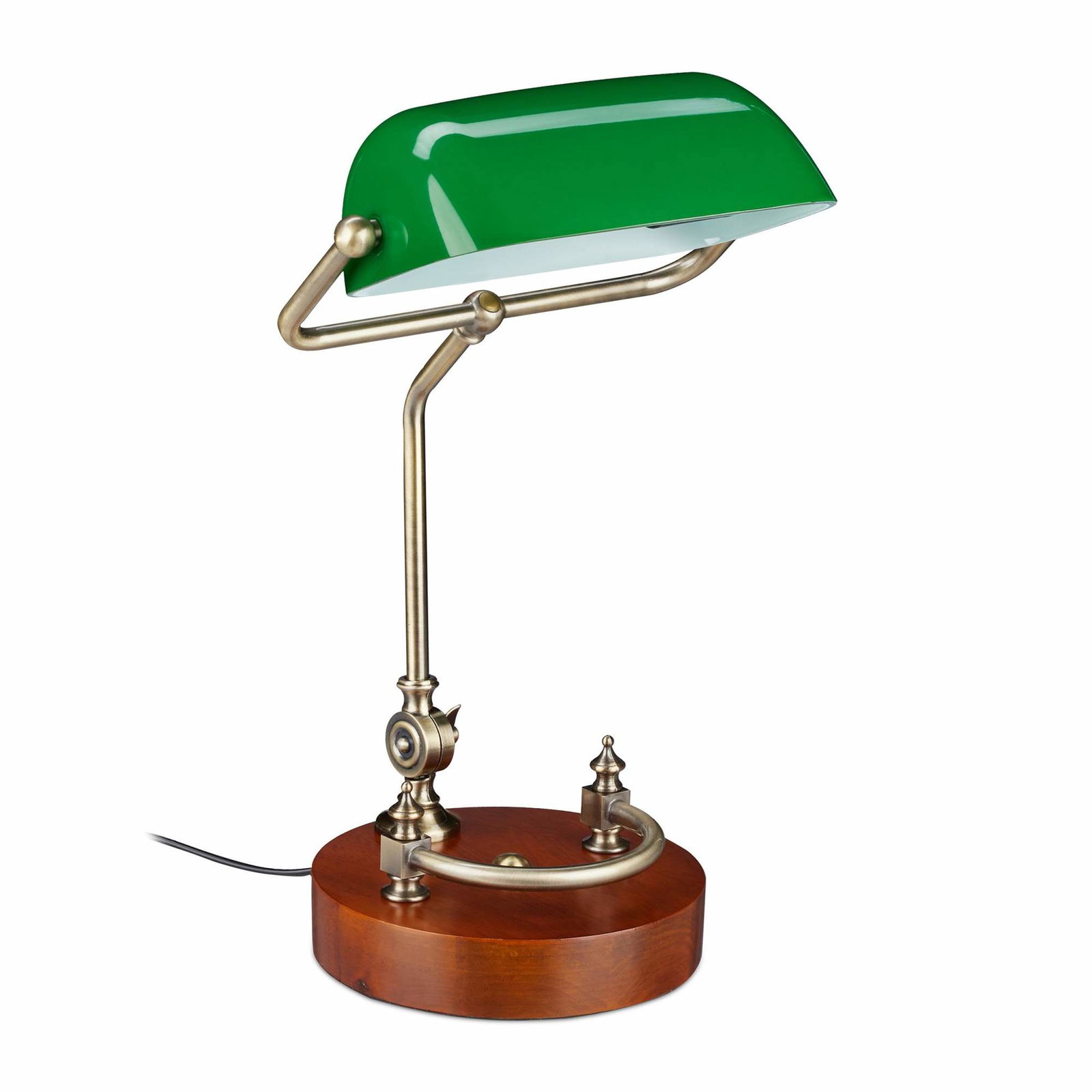 Banker lampe med grøn skærm