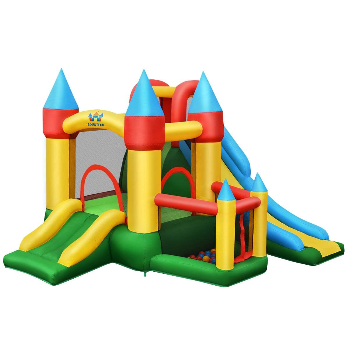 Uppblåsbar hoppborg med rutschkanor och bollhav – 330x300x210 cm | Hem & Hobby | Pryloteket