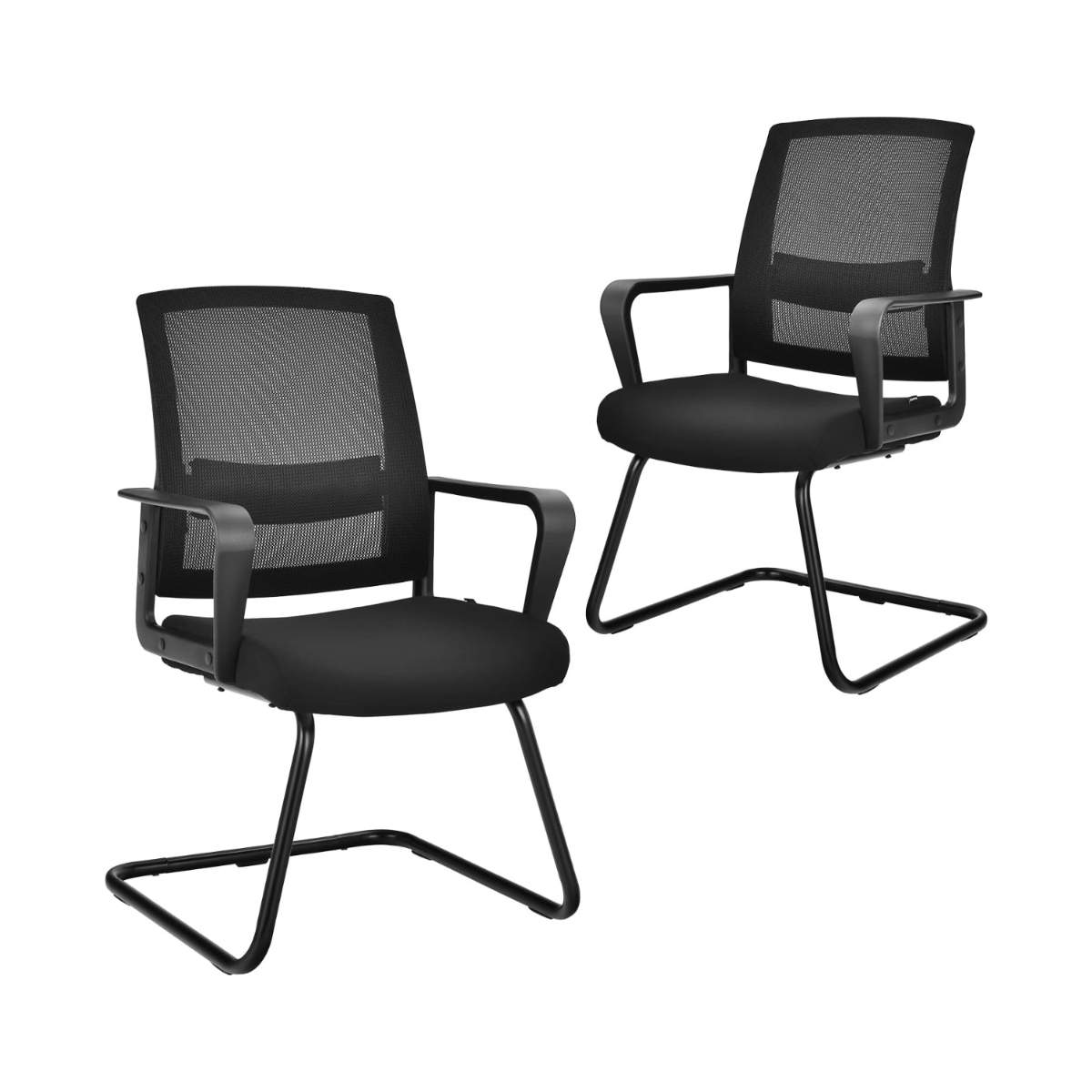 Ergonomiskt set med kontorsstolar i nät, 136 kg kapacitet, svart | Hem & Hobby | Pryloteket