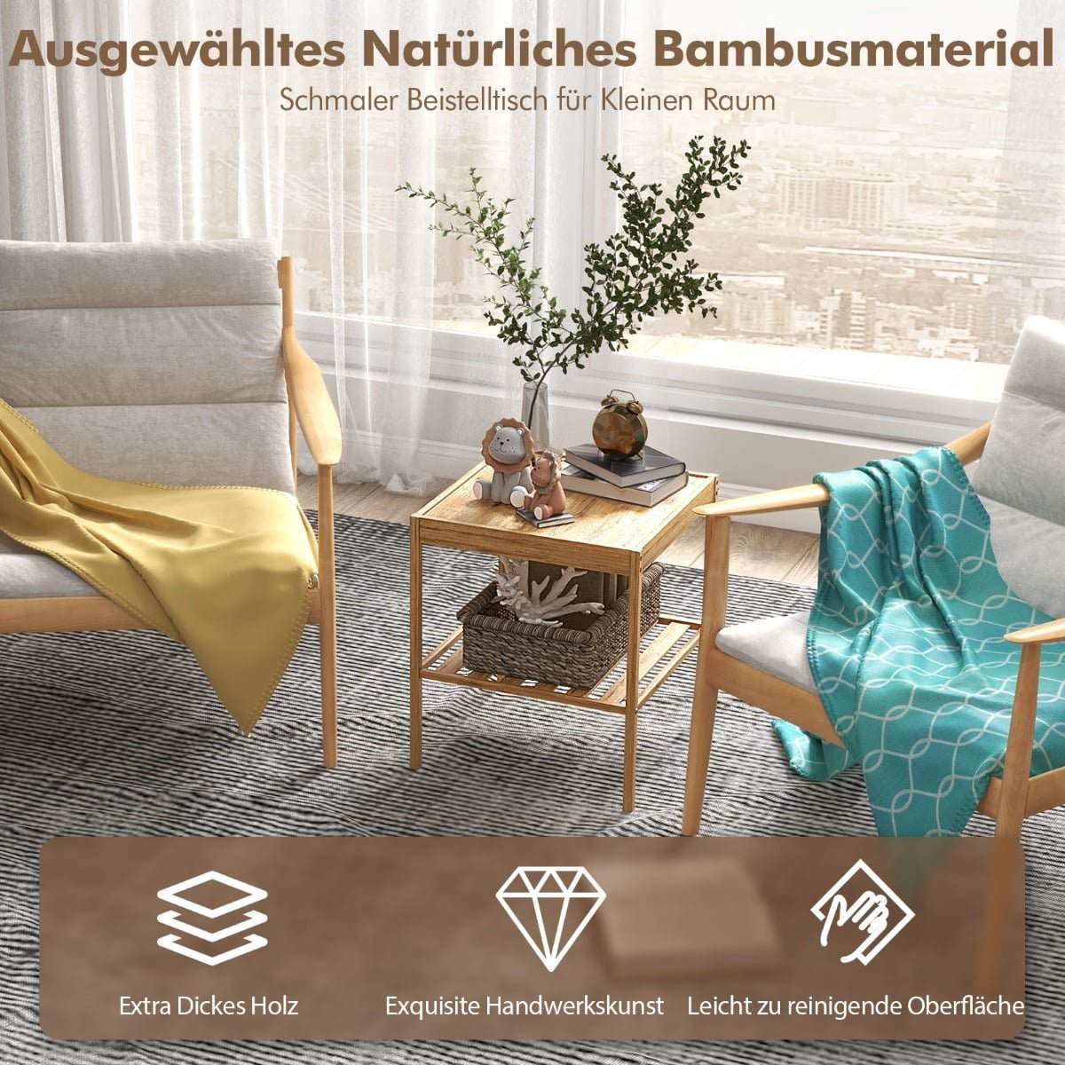 Natbordssæt i bambus – 2-lags, kompakt, holdbart
