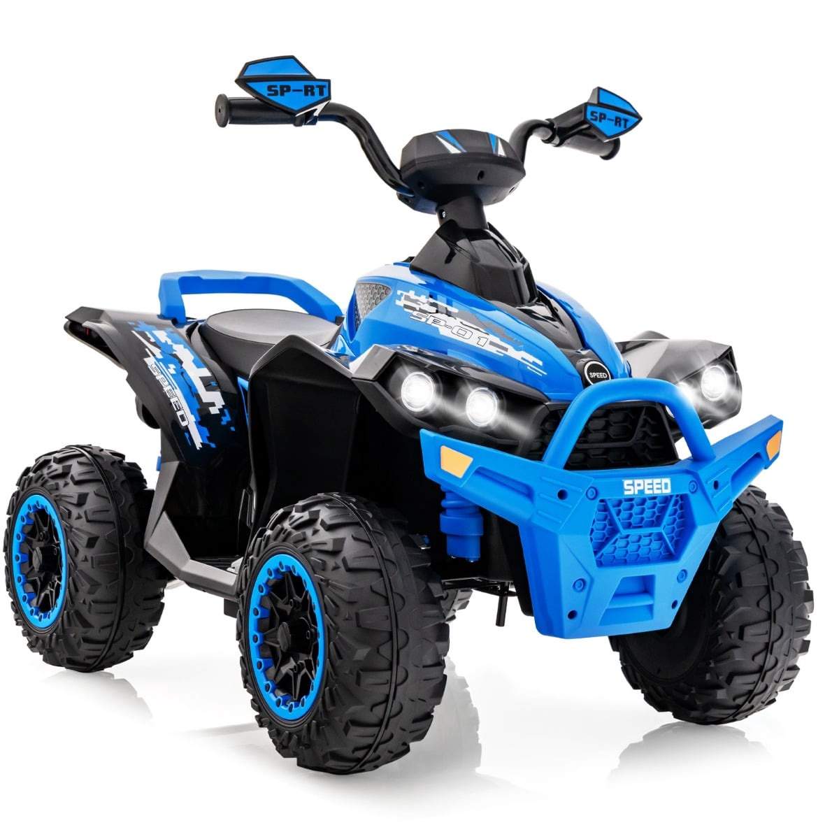 12V Børne Elektrisk ATV med Musik, LED Lys – Blå