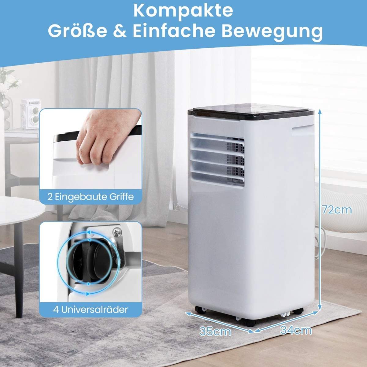 9000 BTU bærbar klimaanlæg – 4-i-1 smart køling