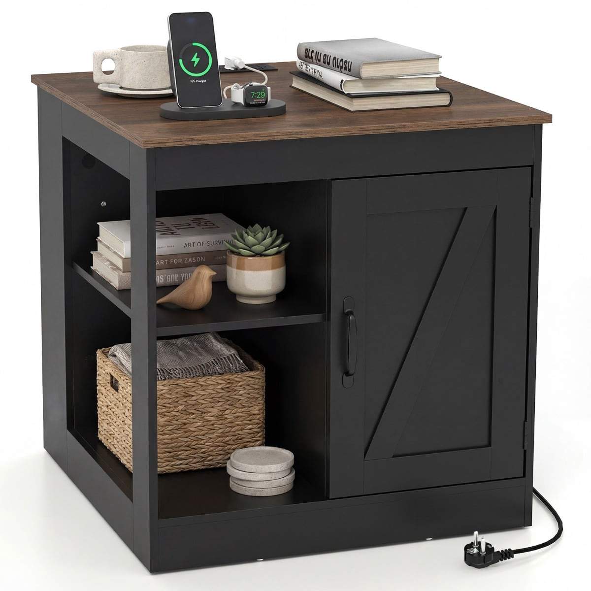 Nattduksbord med laddningsstation och justerbar hylla | Hem & Hobby | Pryloteket