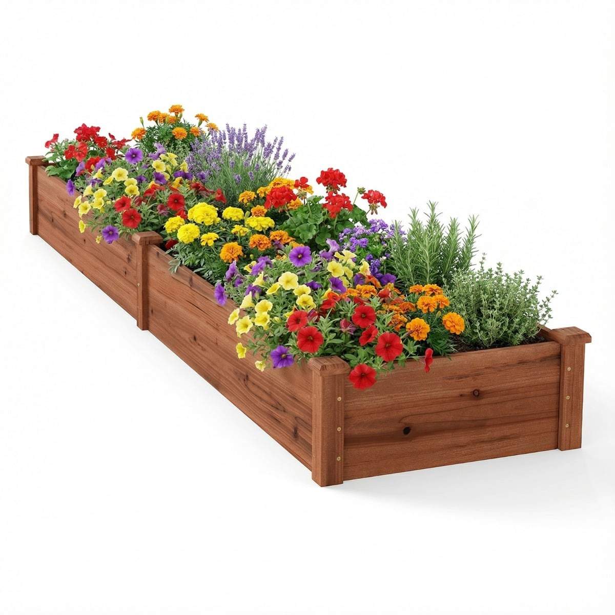 Højbed i træ, 240x60x25 cm – Nem montering