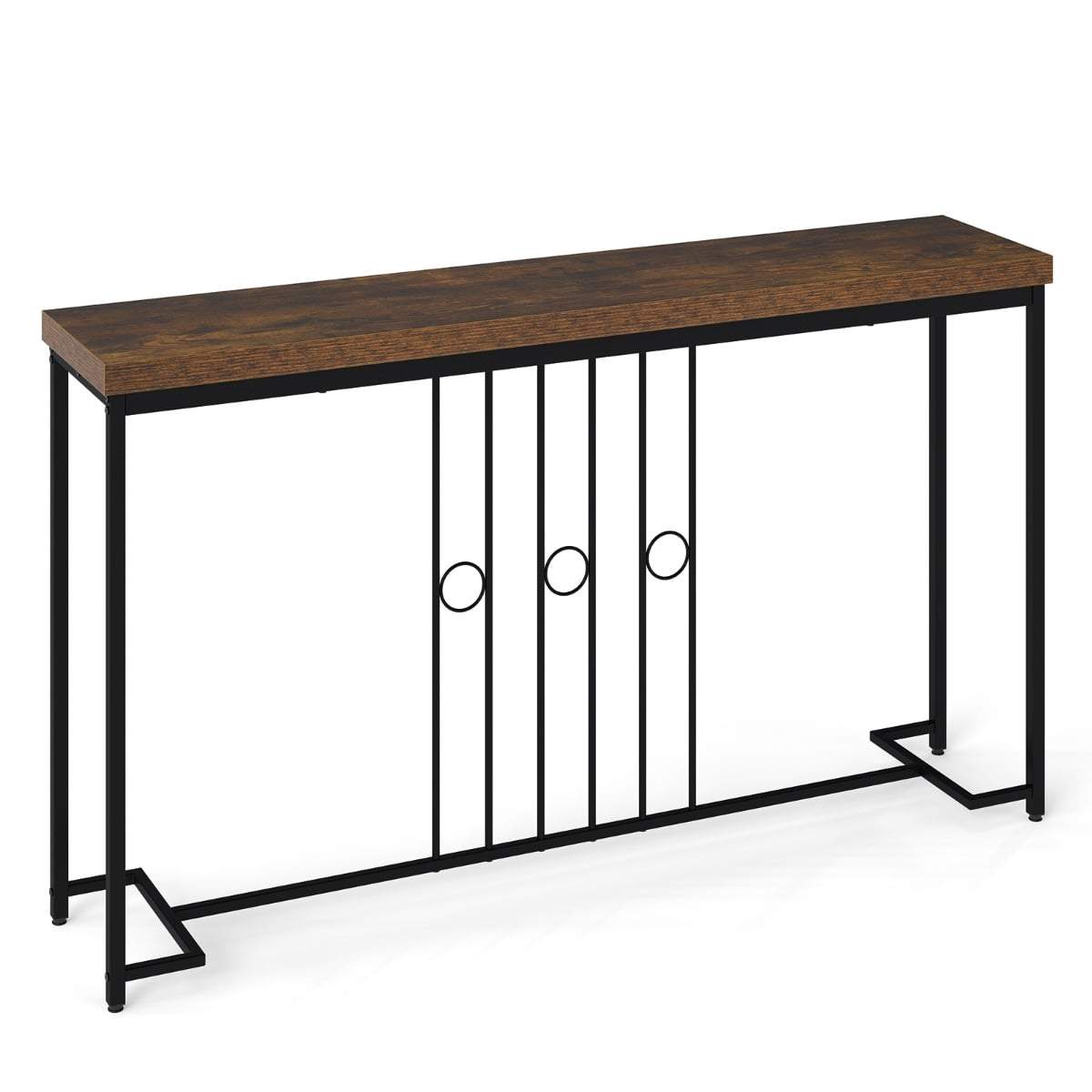 Industrielt konsolbord – 140 cm, metal og træ, stabilt design