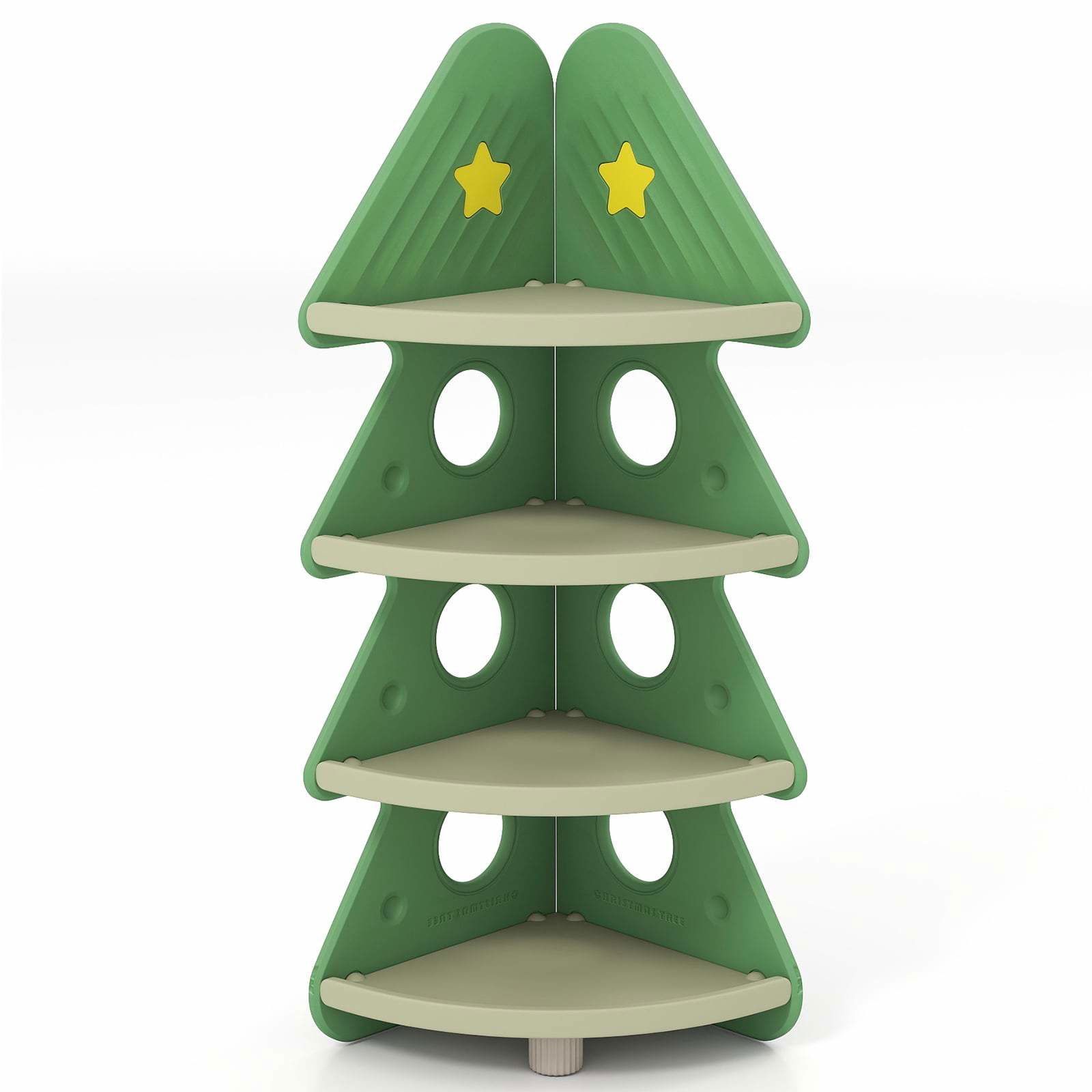 Børnehjørnebogreol – Festligt trædesign, 4-lags