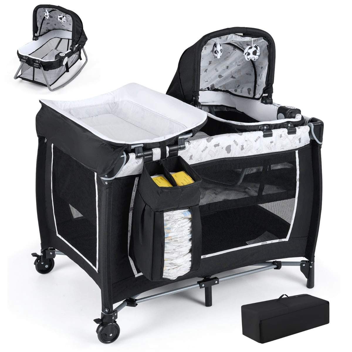 5-i-1 resesäng för spädbarn med skötbord och liggdel | Hem & Hobby | Pryloteket