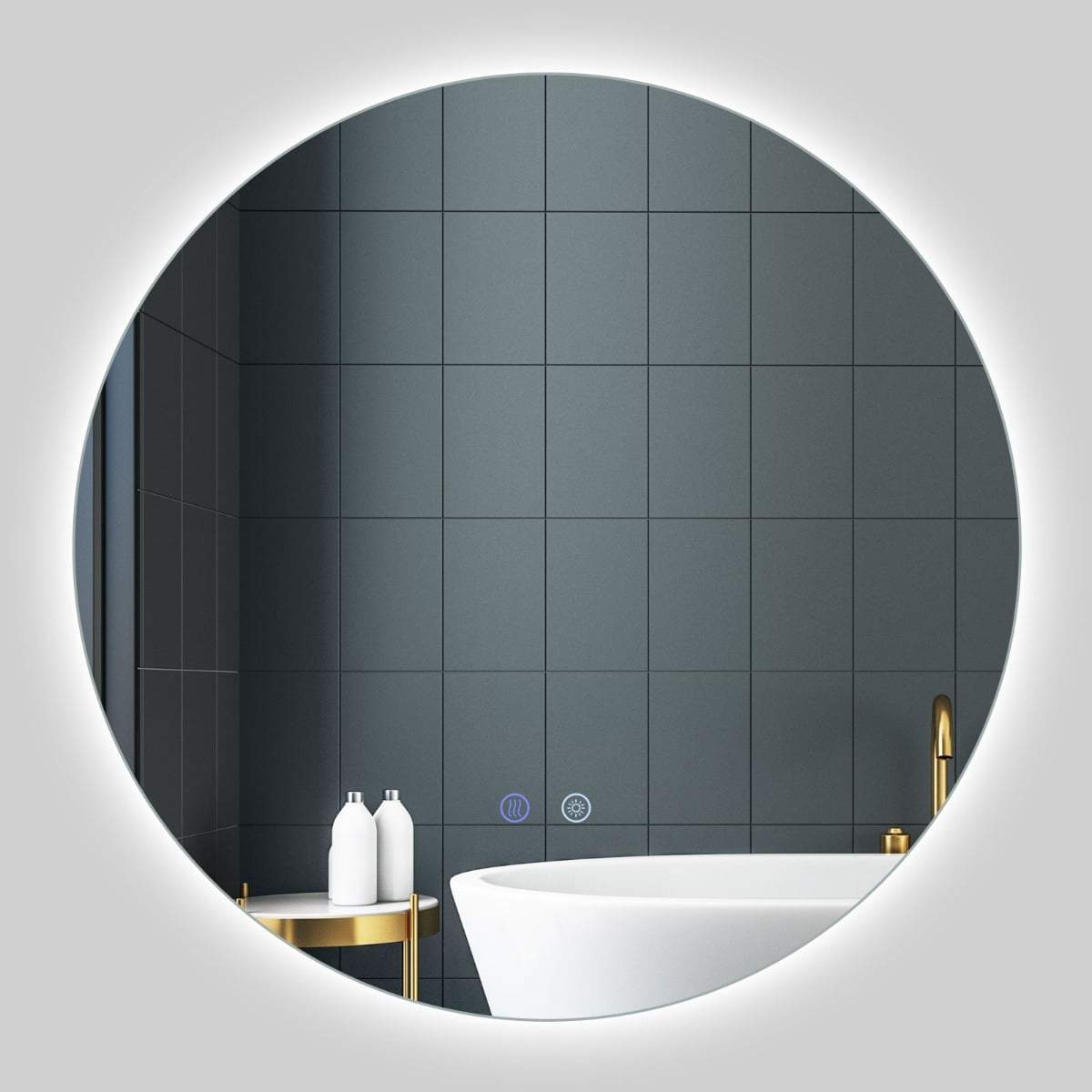 Rund LED-badrumsspegel – justerbar ljusstyrka och imfri | Hem & Hobby | Pryloteket