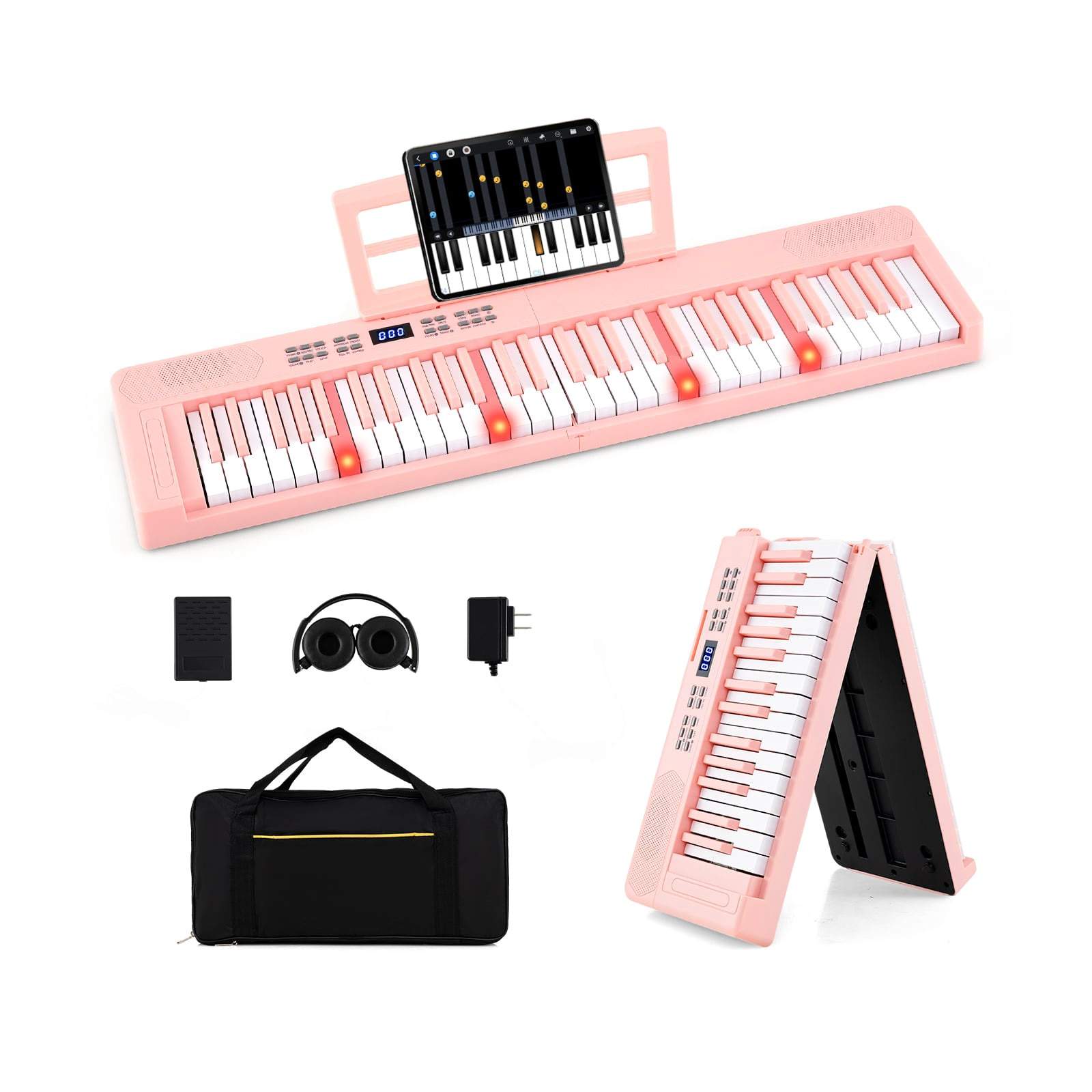 61-tangenters foldbart klaverkeyboard med MIDI- og splitfunktion