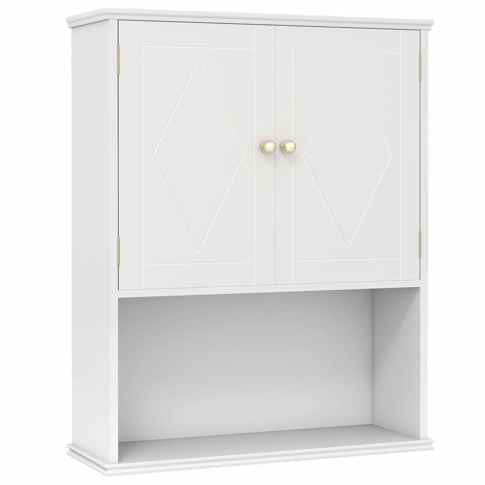 Vægmonteret badeværelsesskab – 2 døre, justerbare hylder