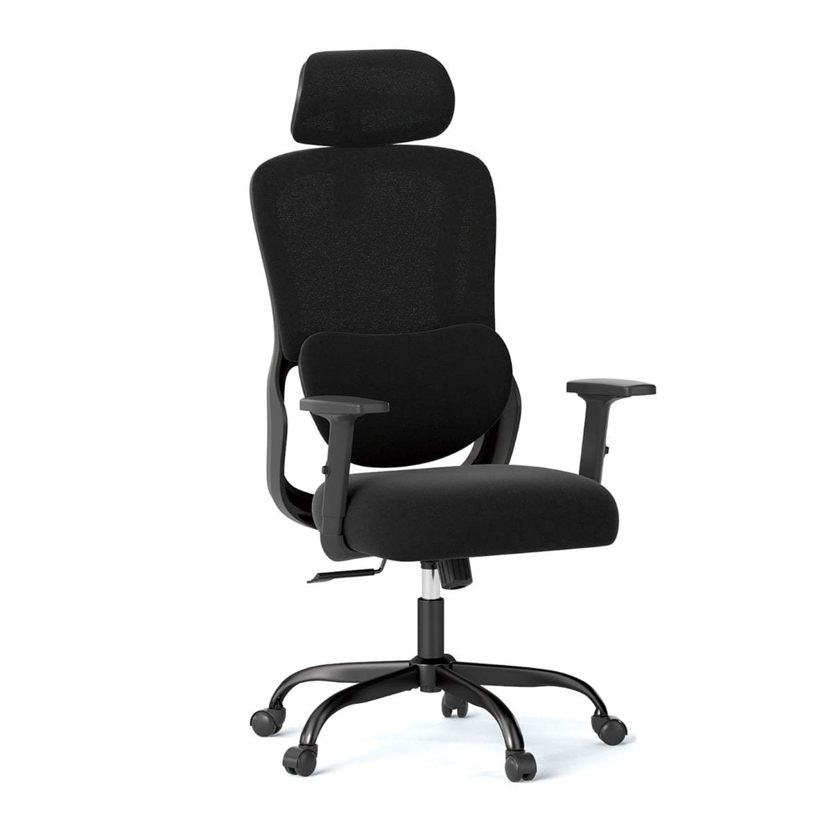 Ergonomisk kontorstol med justerbar nakkestøtte og lændestøtte