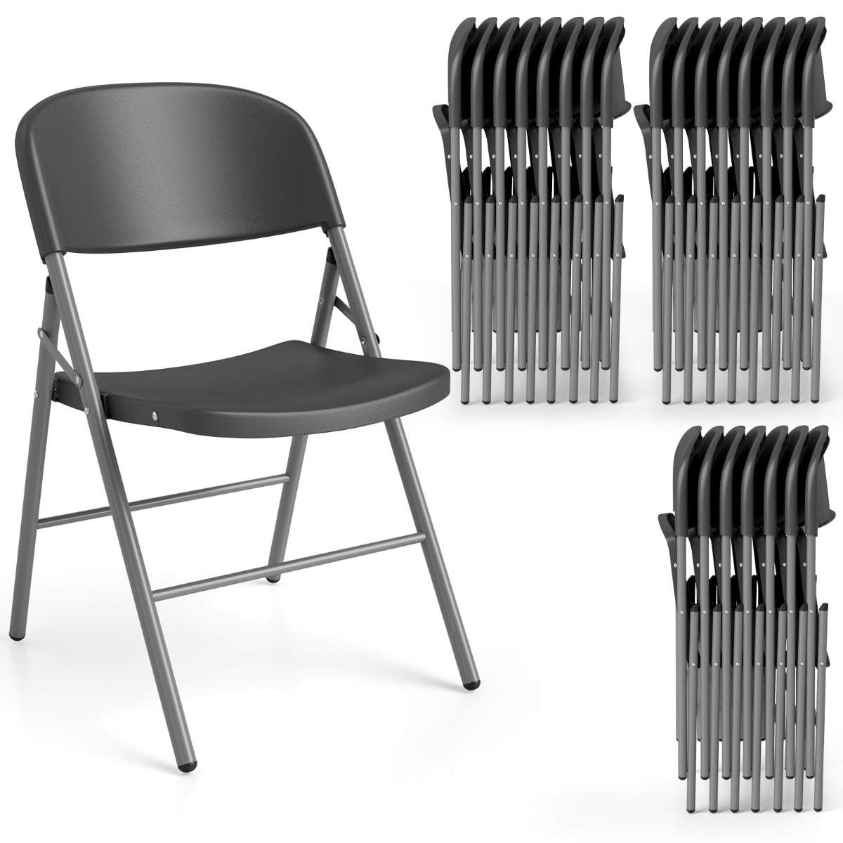 Hopfällbara stolar, set om 6, metall och plast, 150 kg kapacitet | Hem & Hobby | Pryloteket