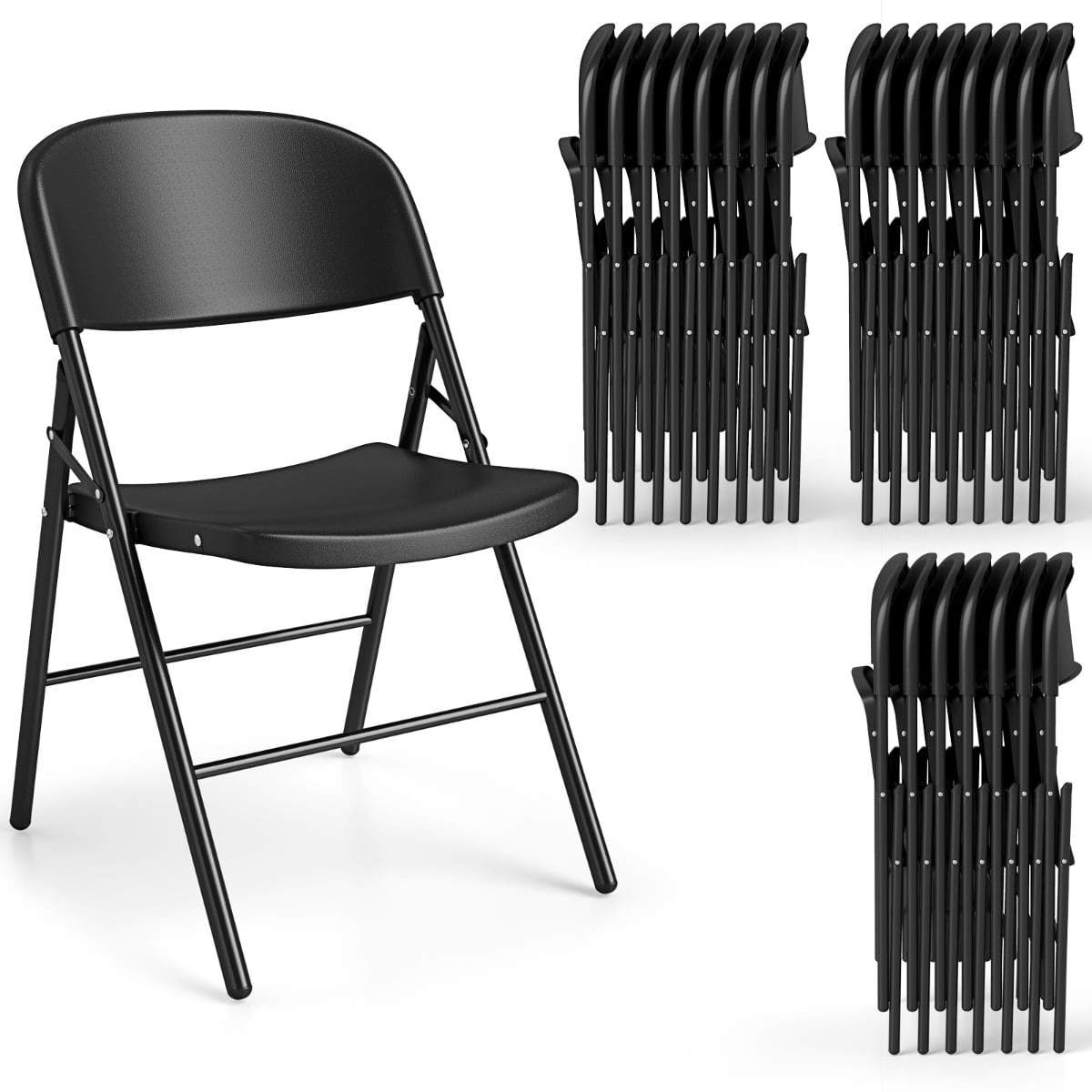 Hopfällbara stolar, set om 6 – metall och plast, 150 kg kapacitet | Hem & Hobby | Pryloteket