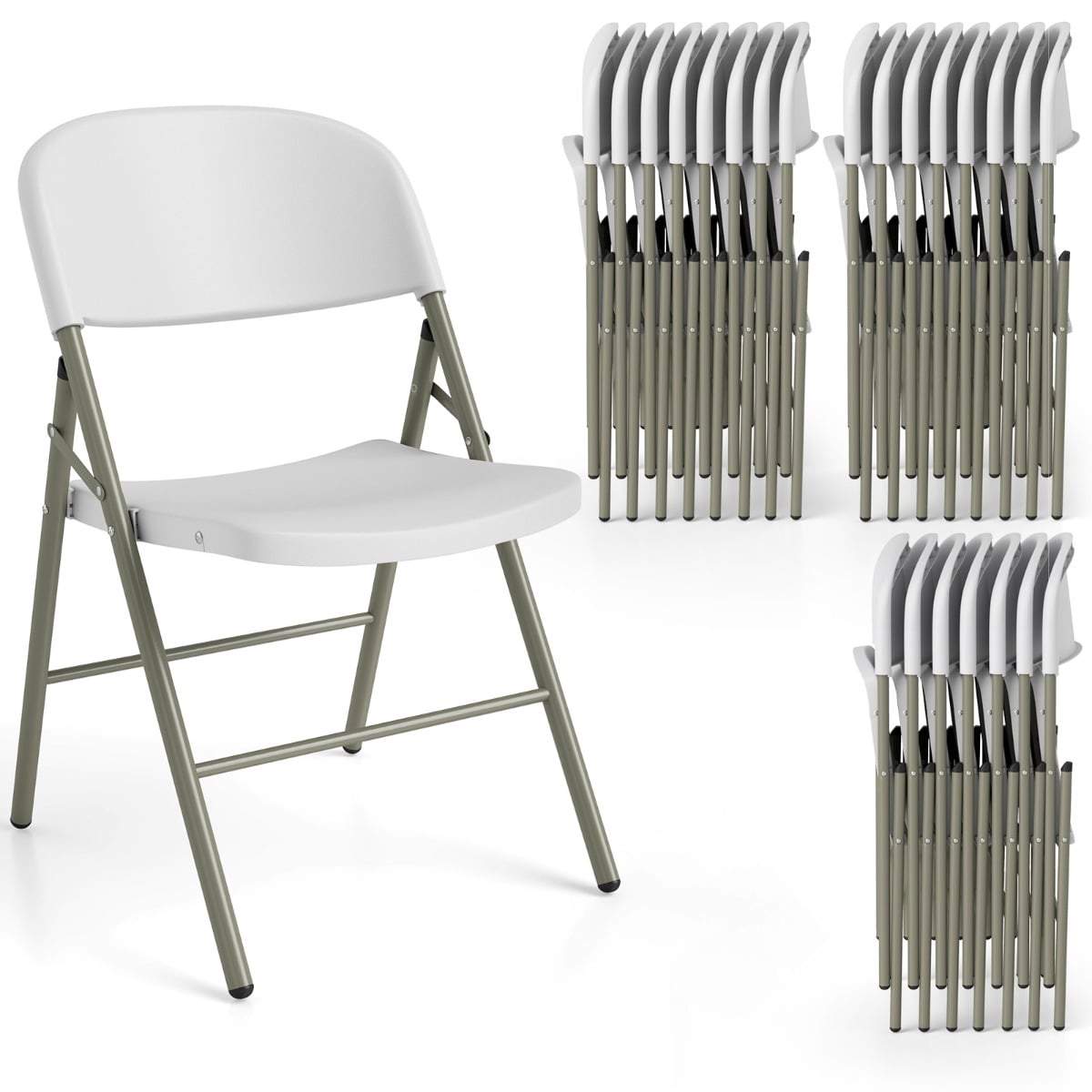 Klapstole sæt med 6 – metal og plastik, 150 kg kapacitet