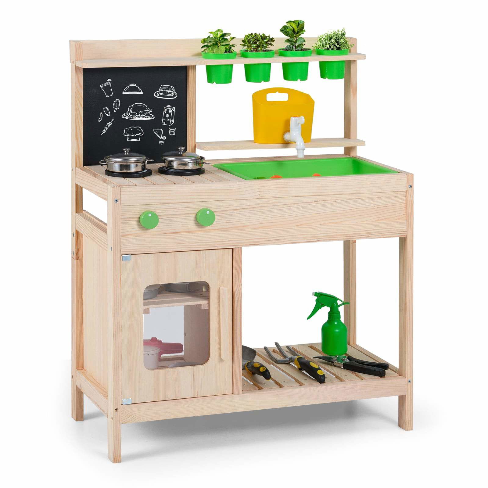 Udendørs legekøkken til børn med tavle og vask