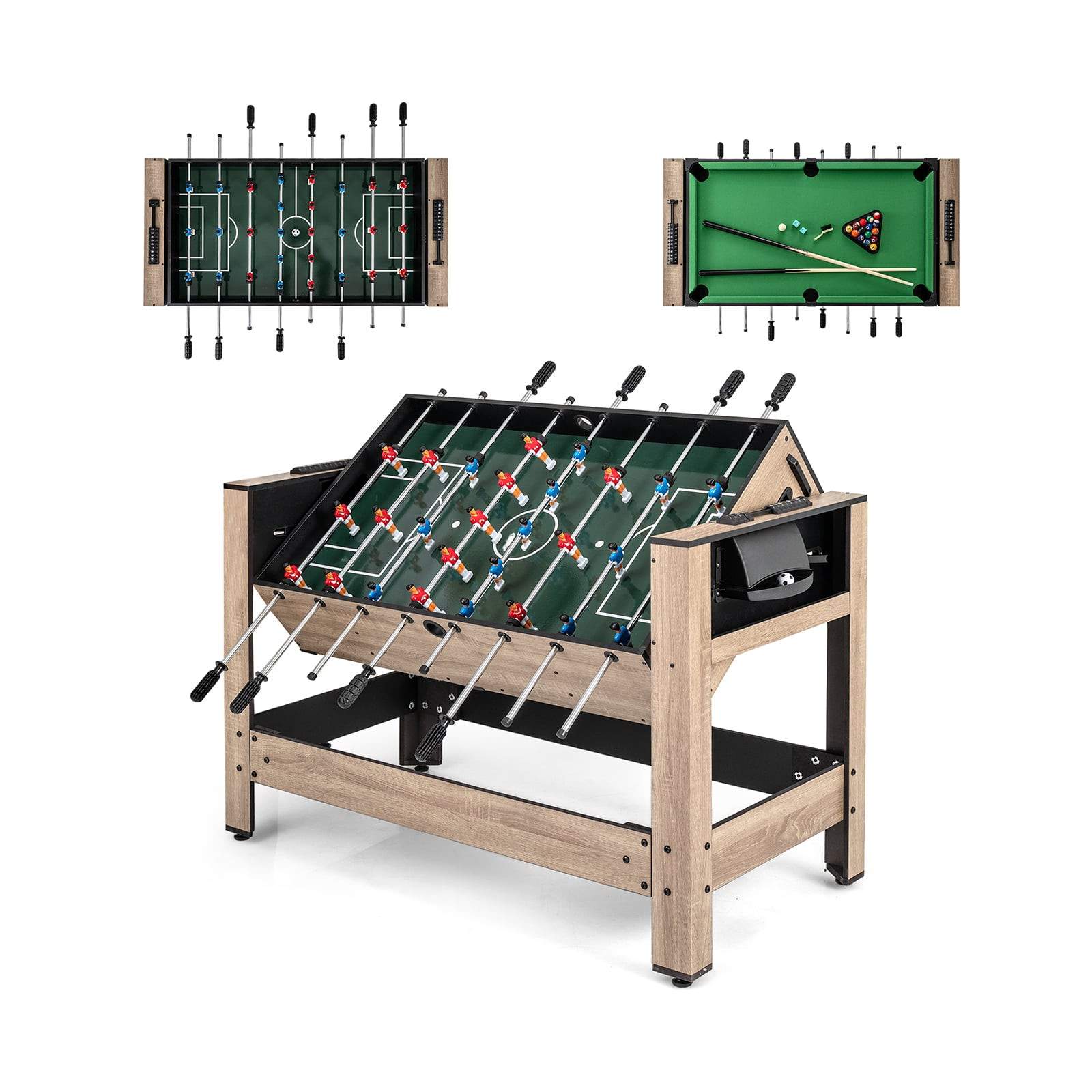 2-i-1 roterande spelbord – Fotboll och biljardkul | Hem & Hobby | Pryloteket