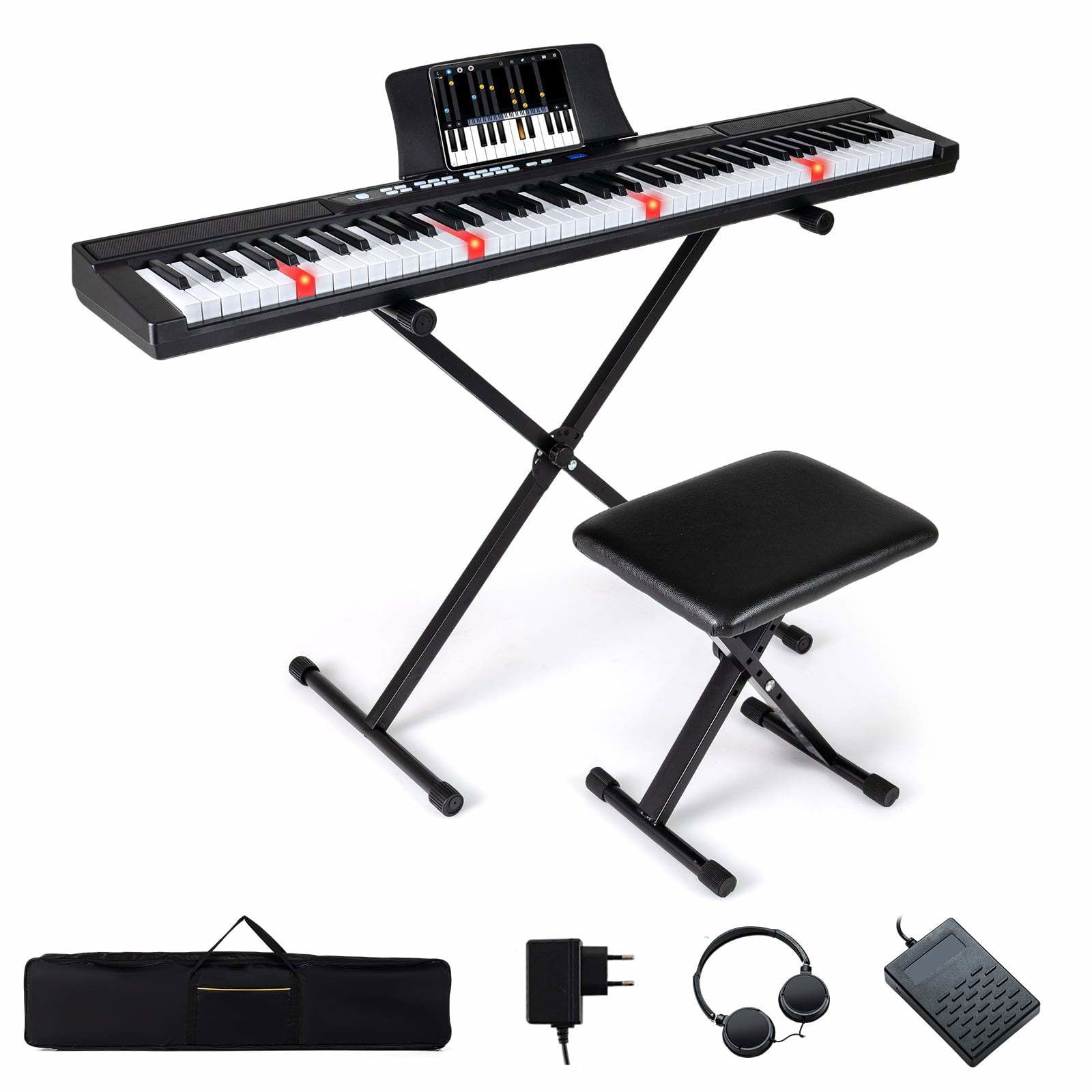 88-tangenters digitalpiano med justerbart stativ och pall | Hem & Hobby | Pryloteket