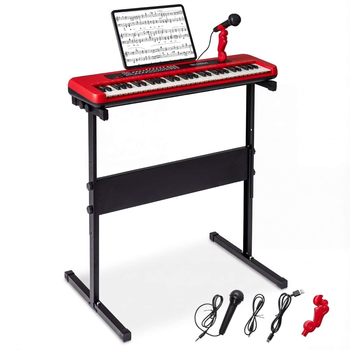 61-tangenters barnpiano med justerbart stativ och mikrofon | Hem & Hobby | Pryloteket