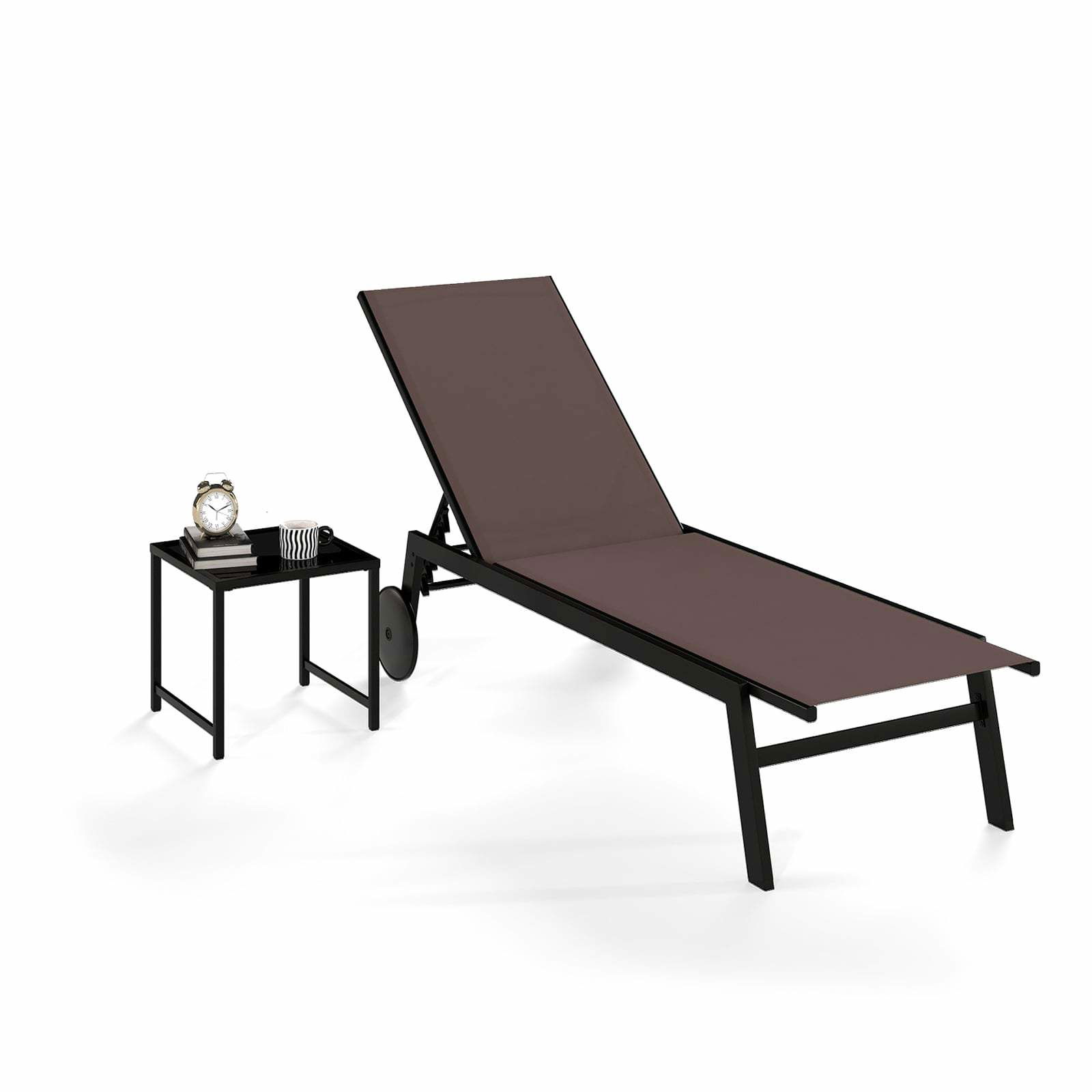 Solsängset för utomhusbruk med justerbart ryggstöd och bord | Hem & Hobby | Pryloteket