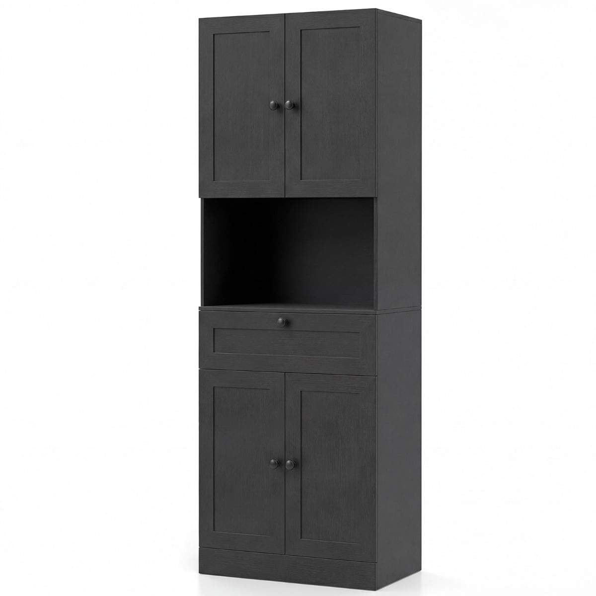 Högt svart badrumsskåp med justerbara hyllor | Hem & Hobby | Pryloteket
