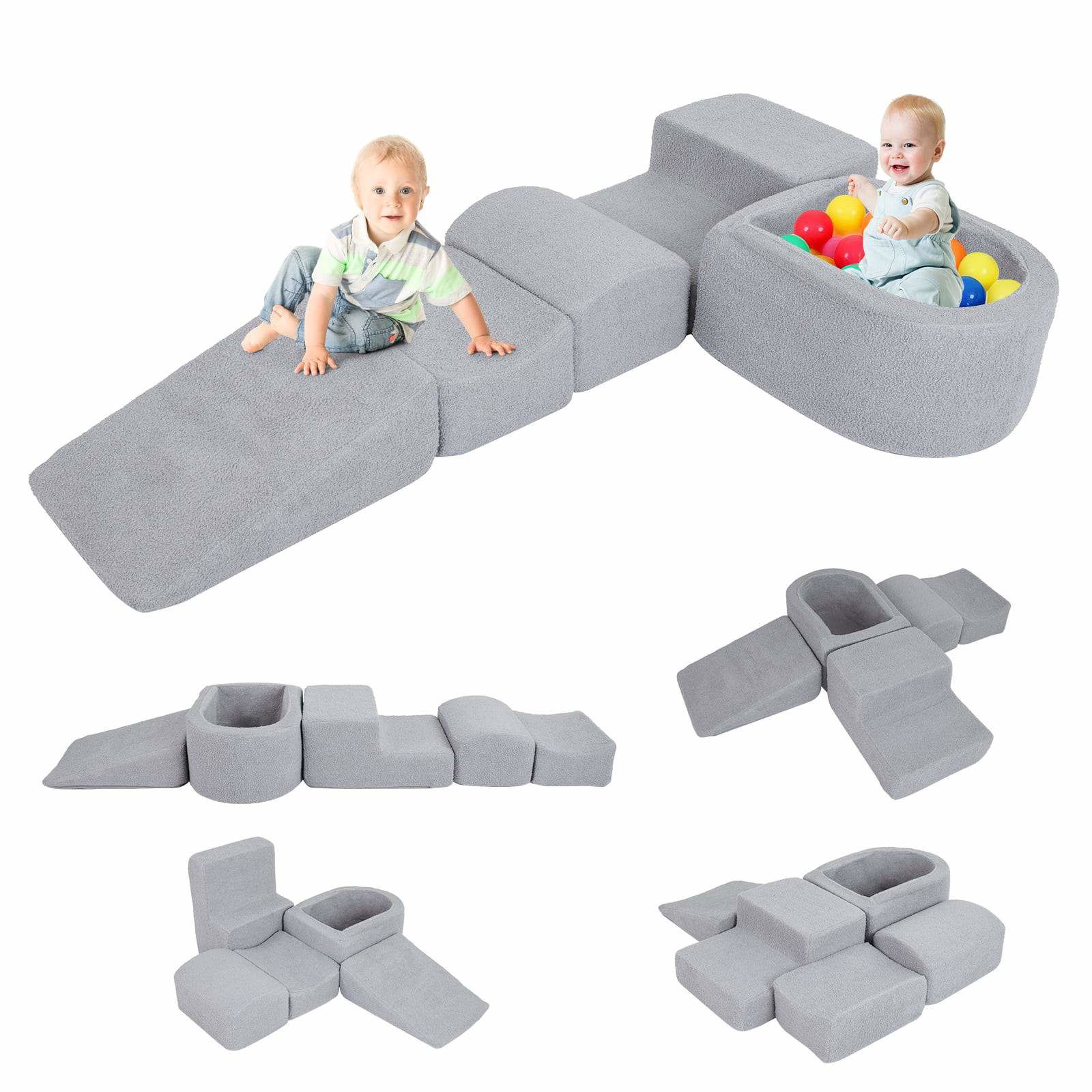 Skumlegesæt til småbørn med boldbassin og rutsjebane, 5 dele