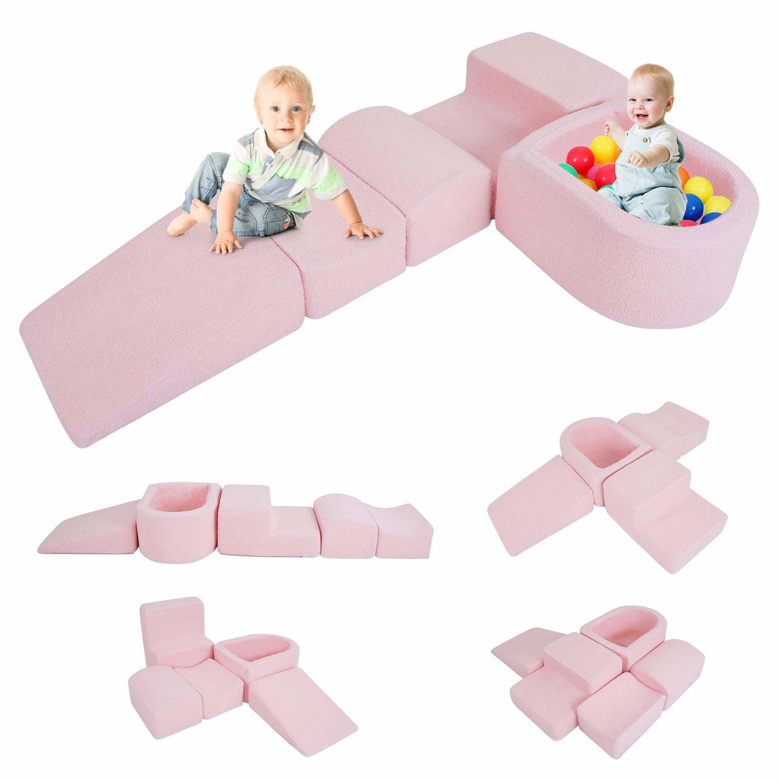 Skumlegesæt til småbørn – 5 dele med boldbassin og rutsjebane