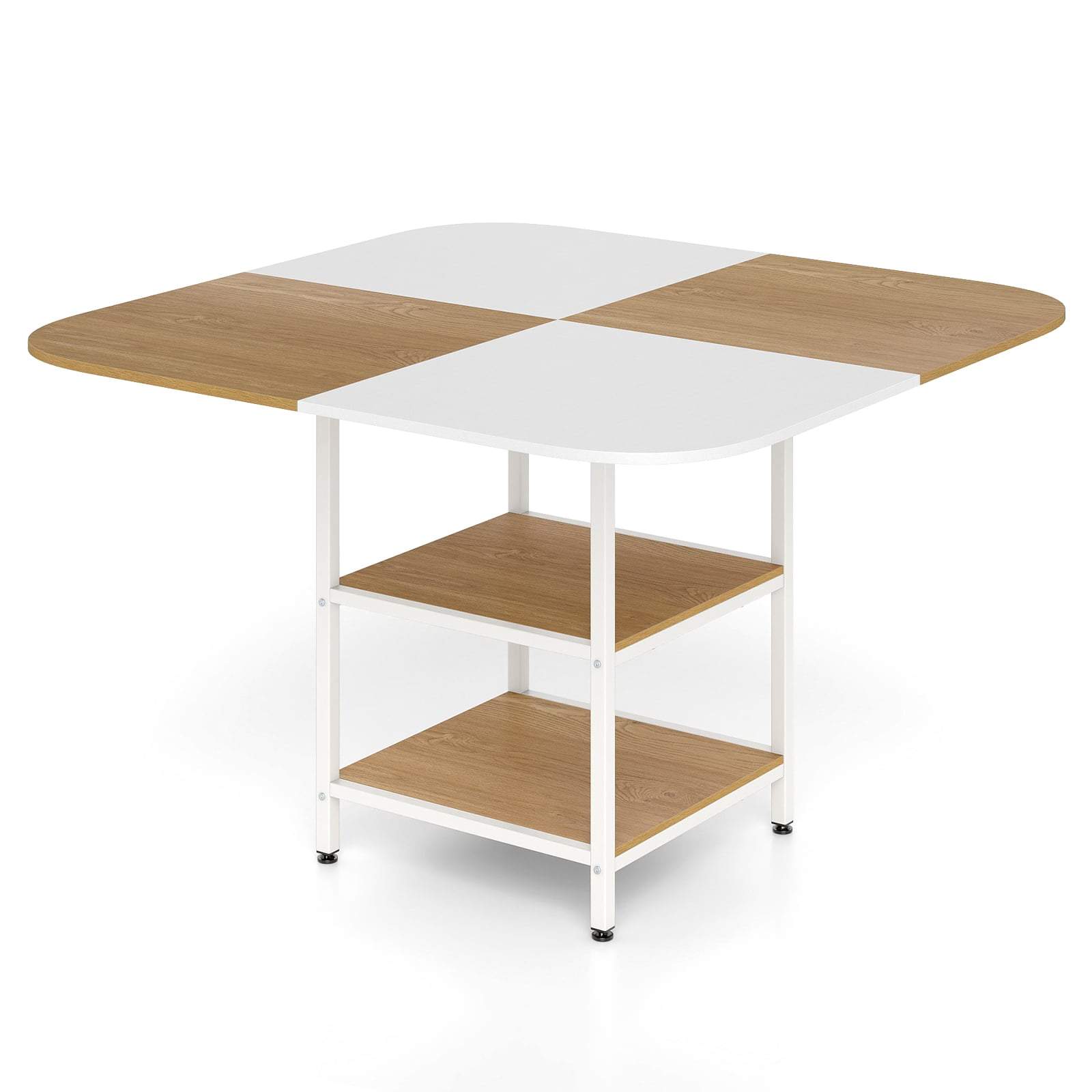 Matbord med hyllor – fyrkantigt, flerfärgat, 4 platser | Hem & Hobby | Pryloteket